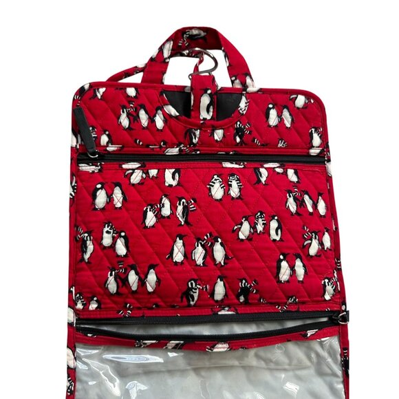 VERA BRADLEY Red Playful Penguins Hanging Cosmetic Makeup Organizer - Picture 10 of 10